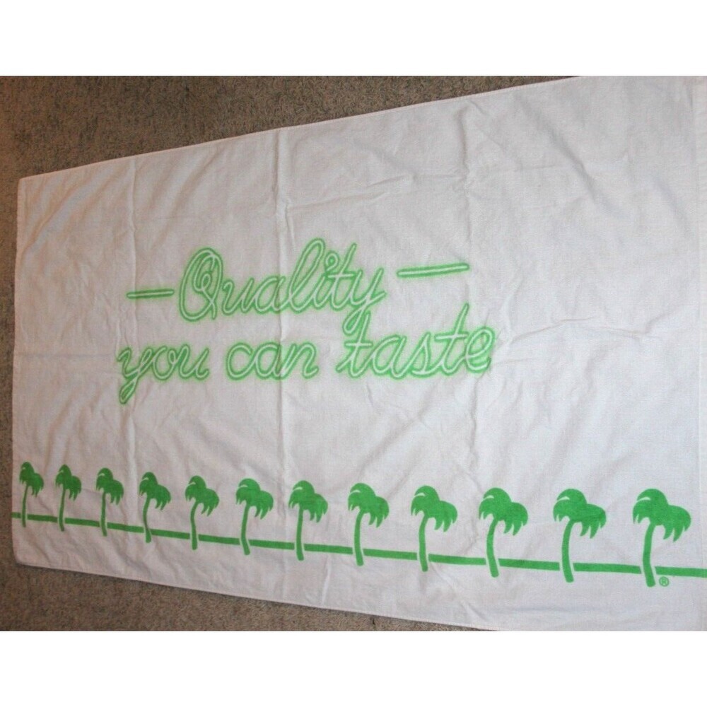 In N Out Quality You Can Taste Beach Towel White Neon Green Palm Trees  38"x68"